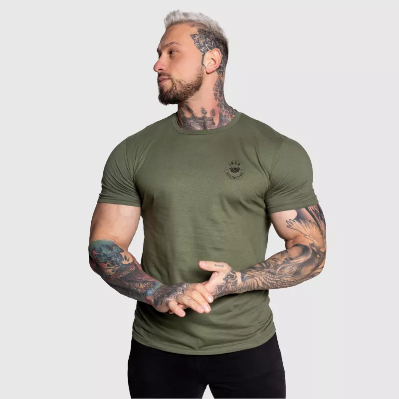 Tricou sport pentru bărbați Iron Aesthetics Circle, verde armată-3