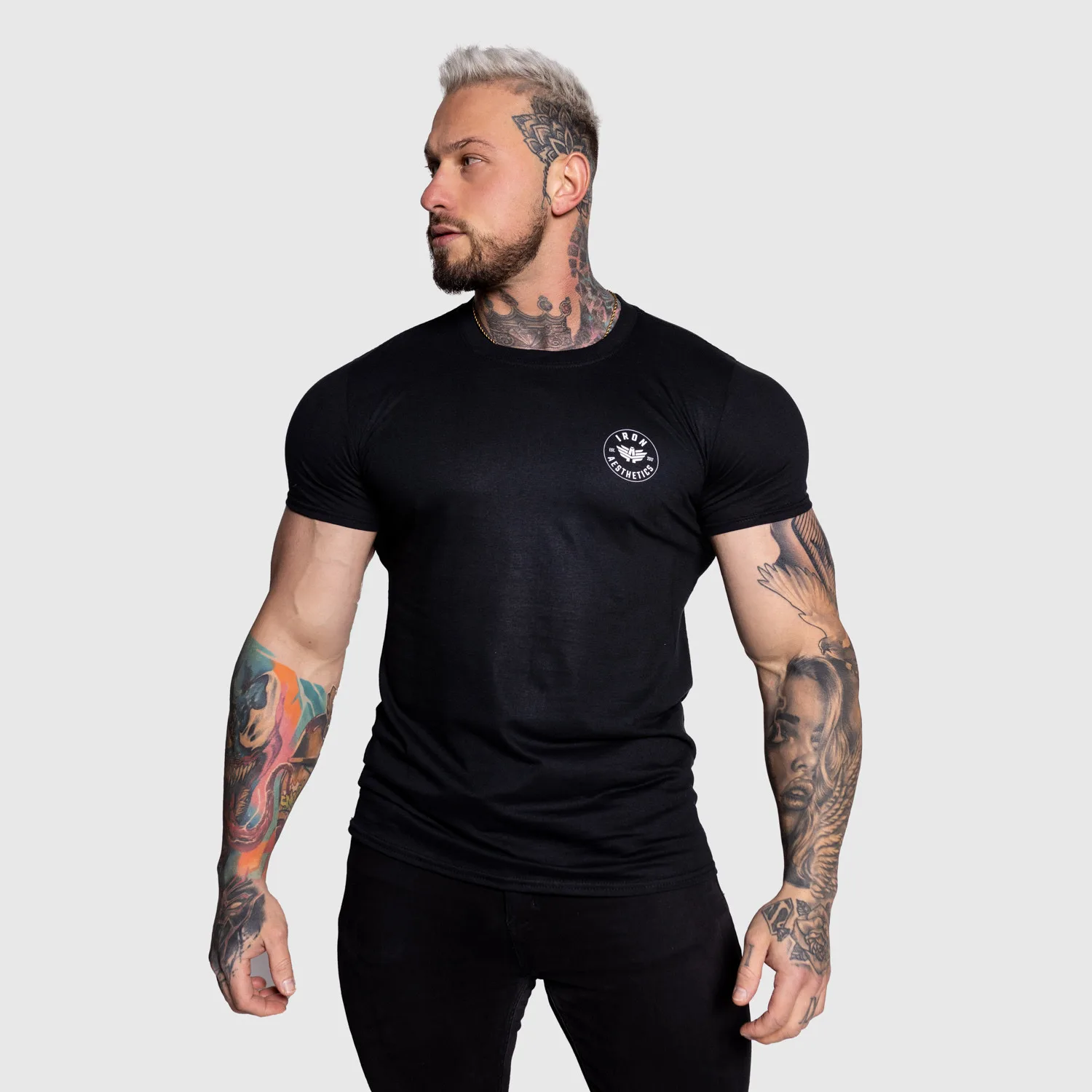 Tricou sport pentru bărbați Iron Aesthetics Circle, negru-1
