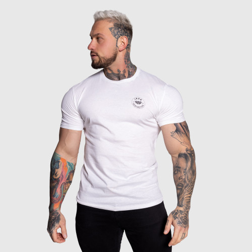 Tricou sport pentru bărbați Iron Aesthetics Circle, alb
