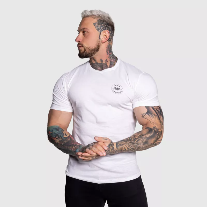 Tricou sport pentru bărbați Iron Aesthetics Circle, alb-3