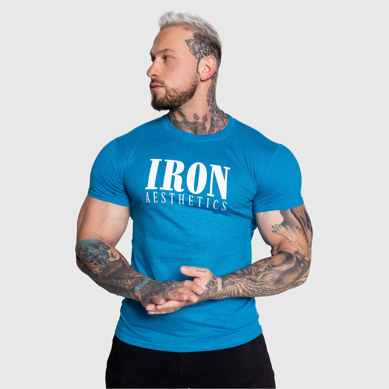 Tricou sport pentru bărbați Iron Aesthetics Urban, albastru-1