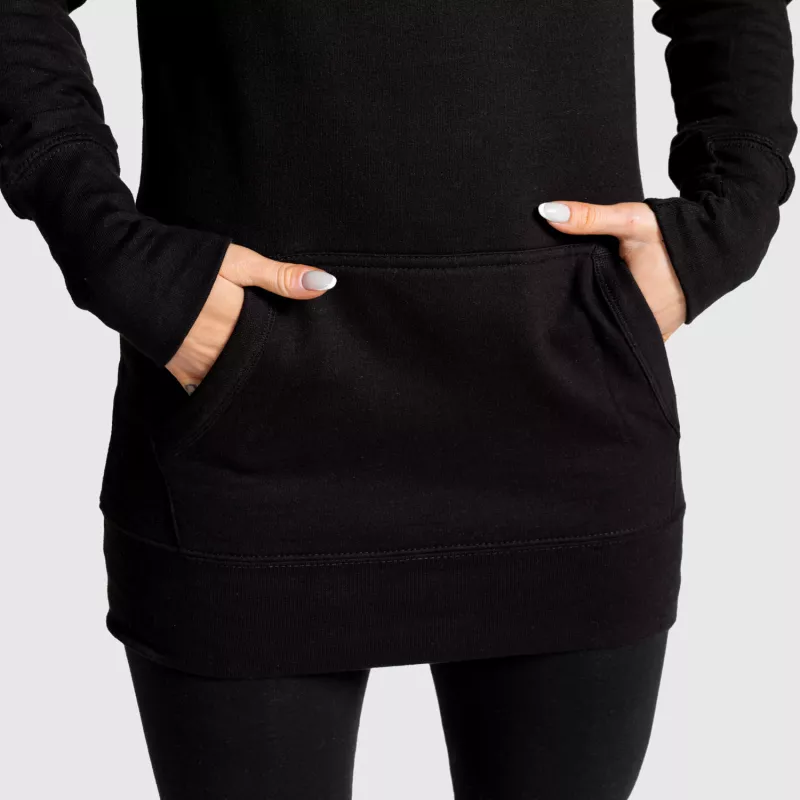 Hanorac damă Iron Aesthetics Longline, negru-7