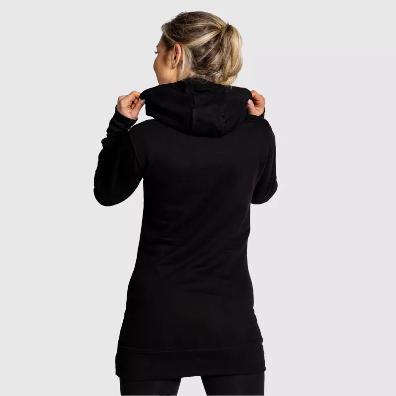 Hanorac damă Iron Aesthetics Longline, negru-4
