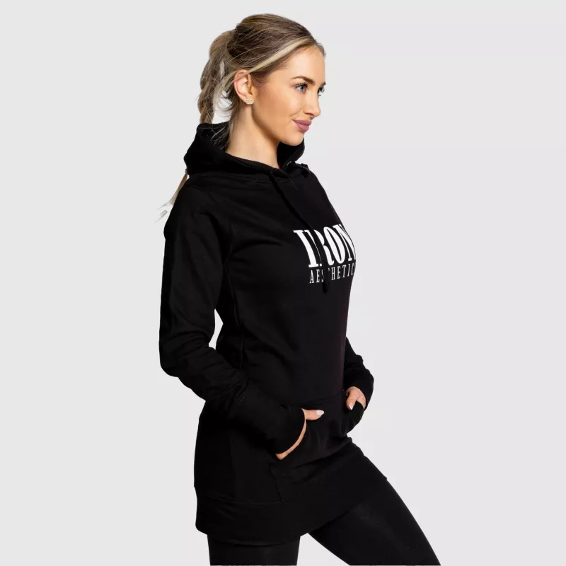Hanorac damă Iron Aesthetics Longline, negru-3