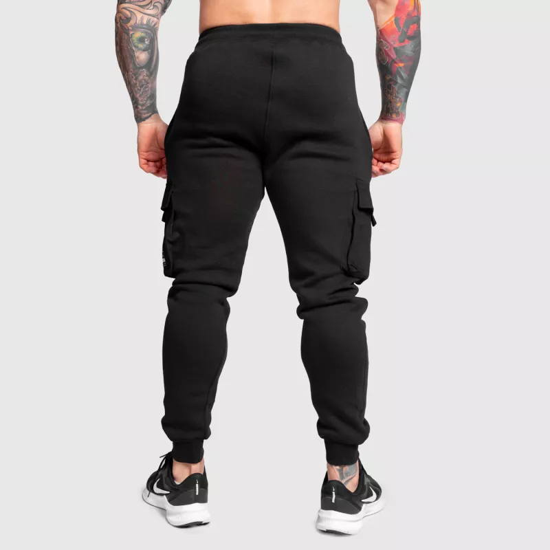 Pantaloni de trening bărbați Iron Aesthetics Cargo Joggers, negri-5