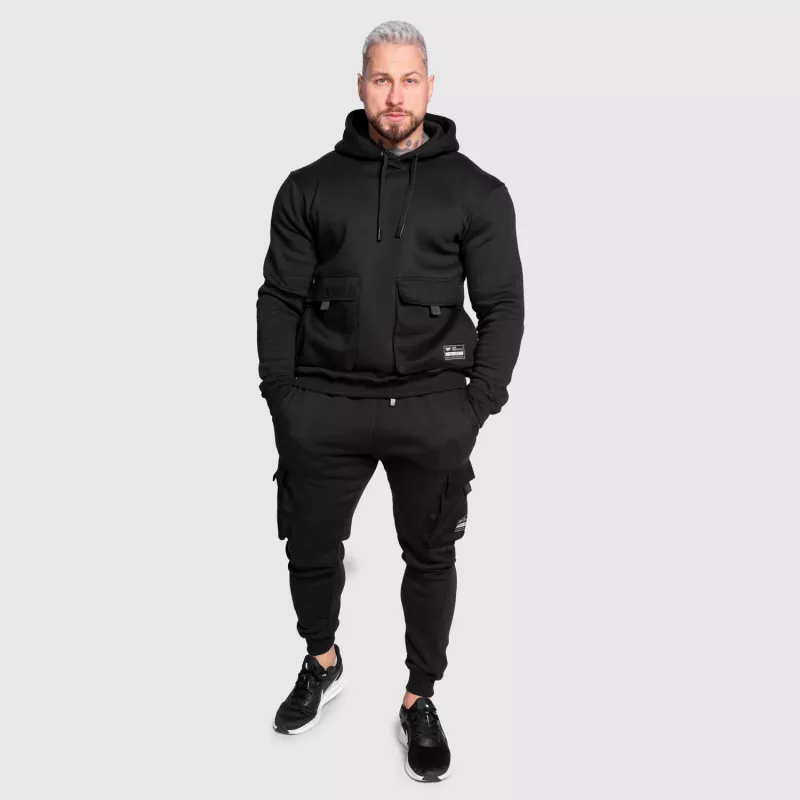 Pantaloni de trening bărbați Iron Aesthetics Cargo Joggers, negri-8