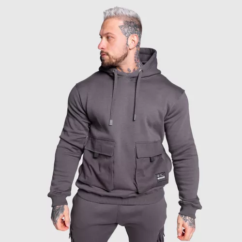 Hanorac cu glugă Iron Aesthetics Cargo Hoodie, gri închis