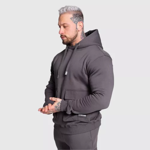 Hanorac cu glugă Iron Aesthetics Cargo Hoodie, gri închis
