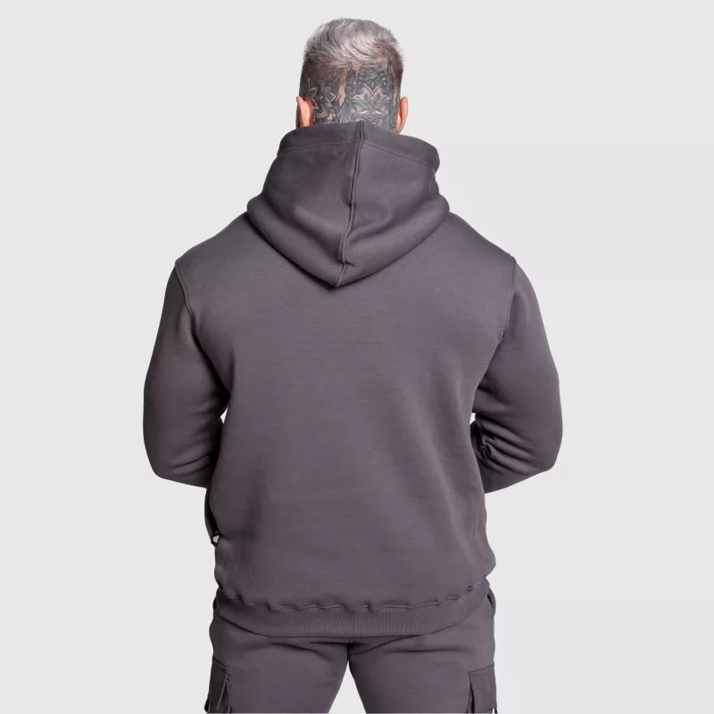 Hanorac cu glugă Iron Aesthetics Cargo Hoodie, gri închis-7