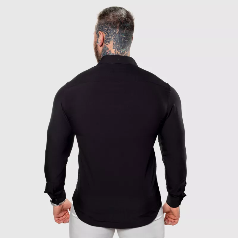 Cămașă elastică Iron Aesthetics Slim Stretch, neagră-4