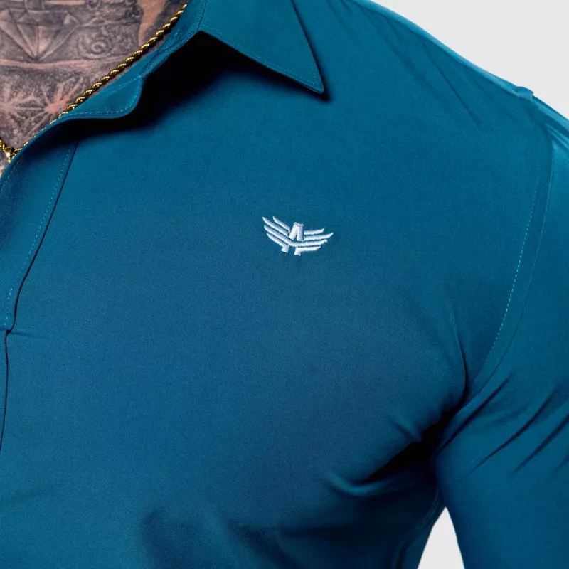 Cămașa elastică Iron Aesthetics Slim Stretch, smarald-12
