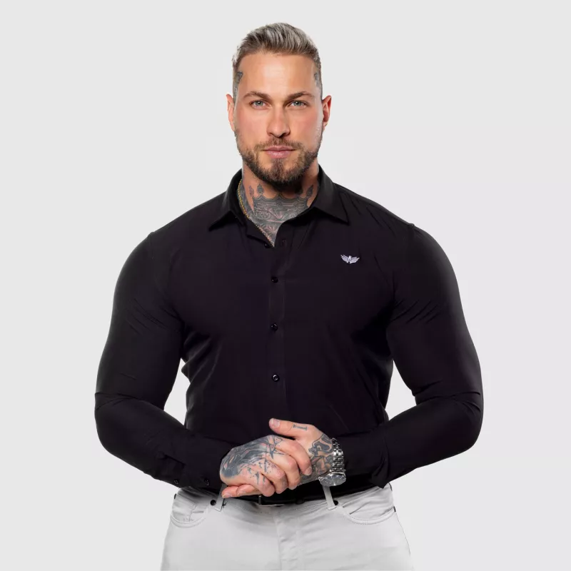 Cămașă elastică Iron Aesthetics Slim Stretch, neagră-11