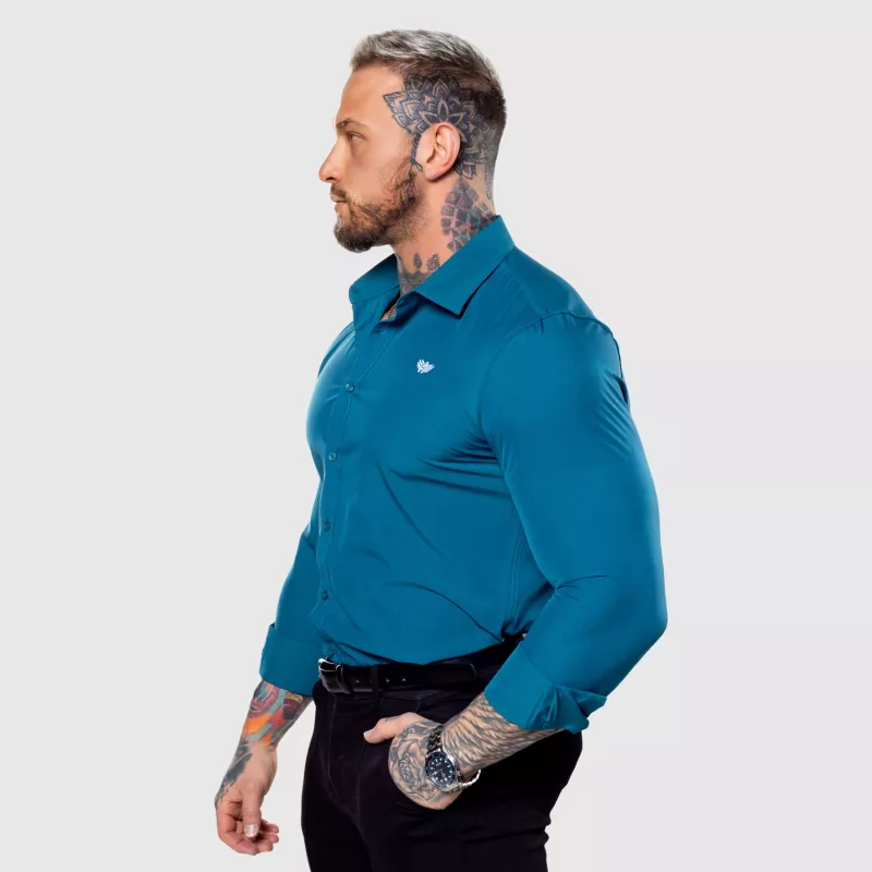 Cămașa elastică Iron Aesthetics Slim Stretch, smarald-5