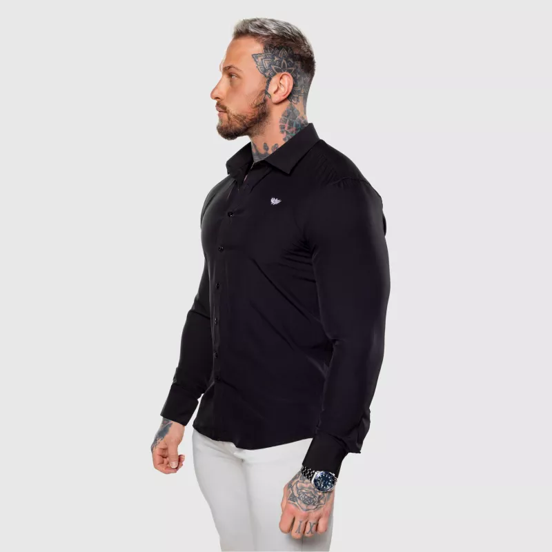 Cămașă elastică Iron Aesthetics Slim Stretch, neagră-12