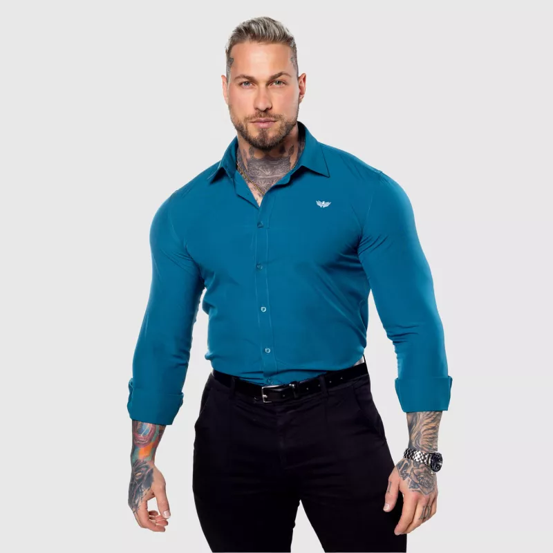Cămașa elastică Iron Aesthetics Slim Stretch, smarald-3