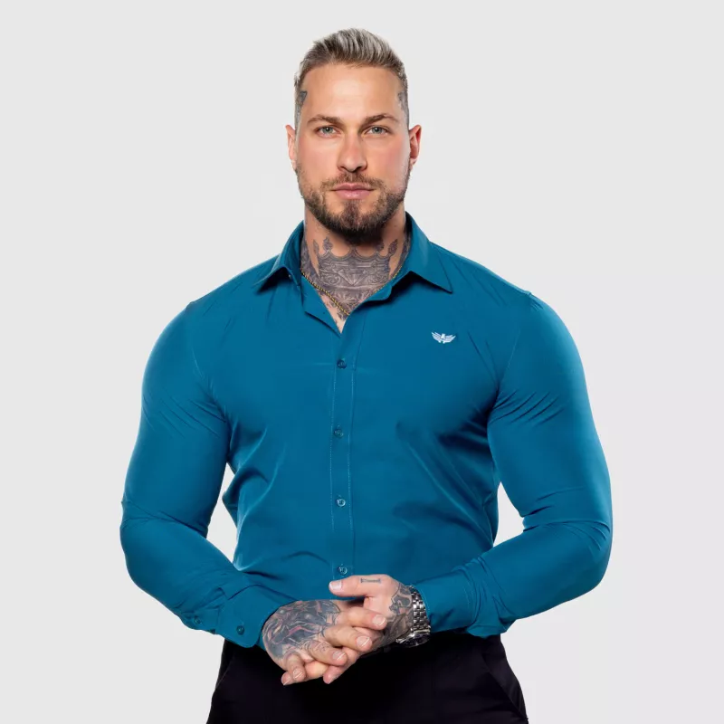 Cămașa elastică Iron Aesthetics Slim Stretch, smarald-10