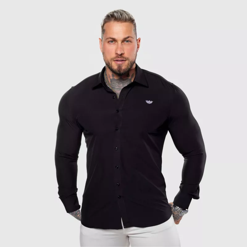 Cămașă elastică Iron Aesthetics Slim Stretch, neagră-13