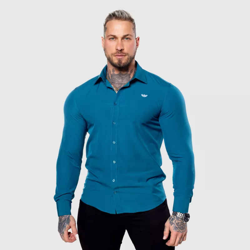Cămașa elastică Iron Aesthetics Slim Stretch, smarald-1