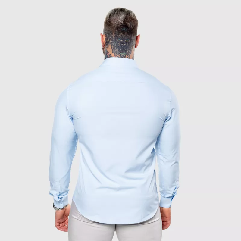 Cămașă elastică Iron Aesthetics Slim Stretch, albastru deschis-4