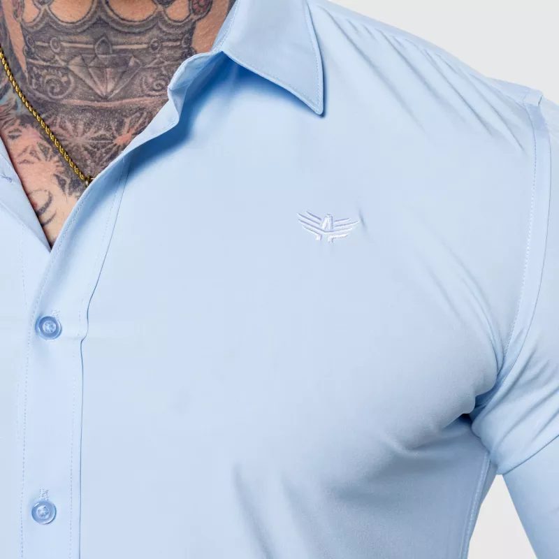 Cămașă elastică Iron Aesthetics Slim Stretch, albastru deschis-14