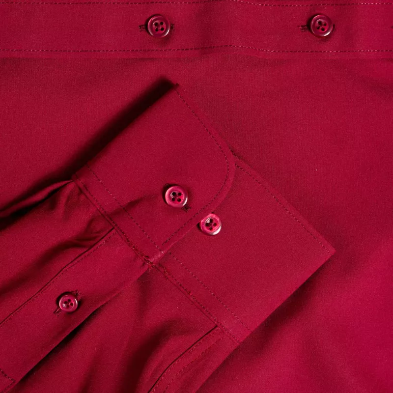 Cămașă elastică Iron Aesthetics Slim Stretch, vișinie-12