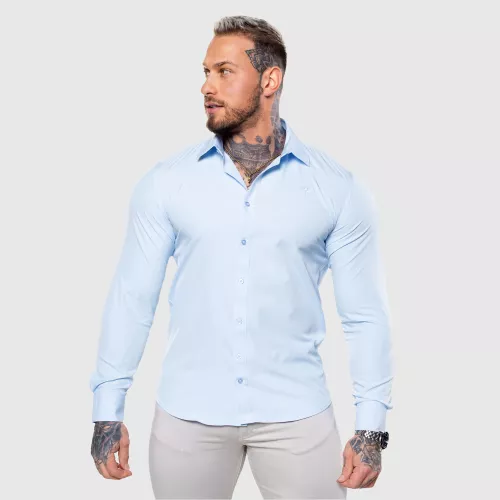Cămașă elastică Slim Stretch, albastru deschis