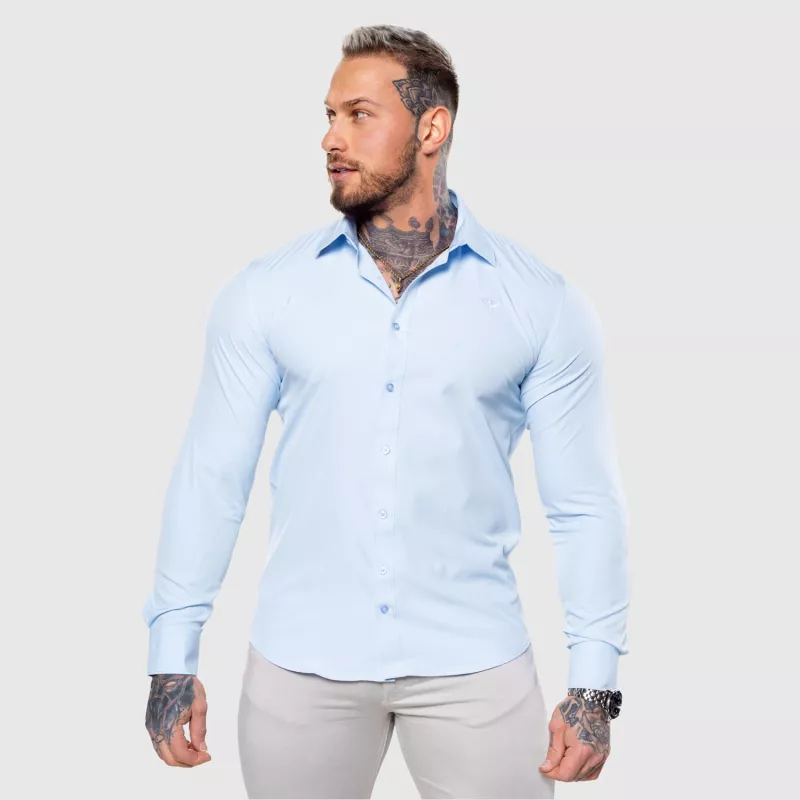 Cămașă elastică Iron Aesthetics Slim Stretch, albastru deschis-1