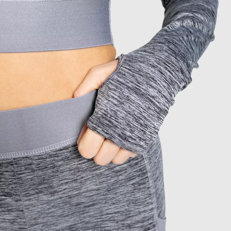 Crop top sport Iron Aesthetics Grande, gri-5