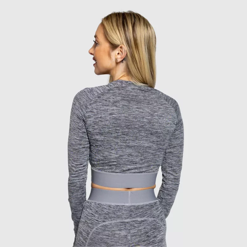 Crop top sport Iron Aesthetics Grande, gri-3