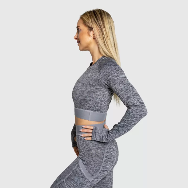 Crop top sport Iron Aesthetics Grande, gri-6