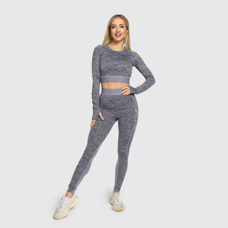 Crop top sport Iron Aesthetics Grande, gri-9