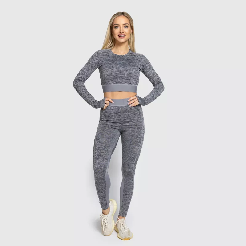 Crop top sport Iron Aesthetics Grande, gri-10