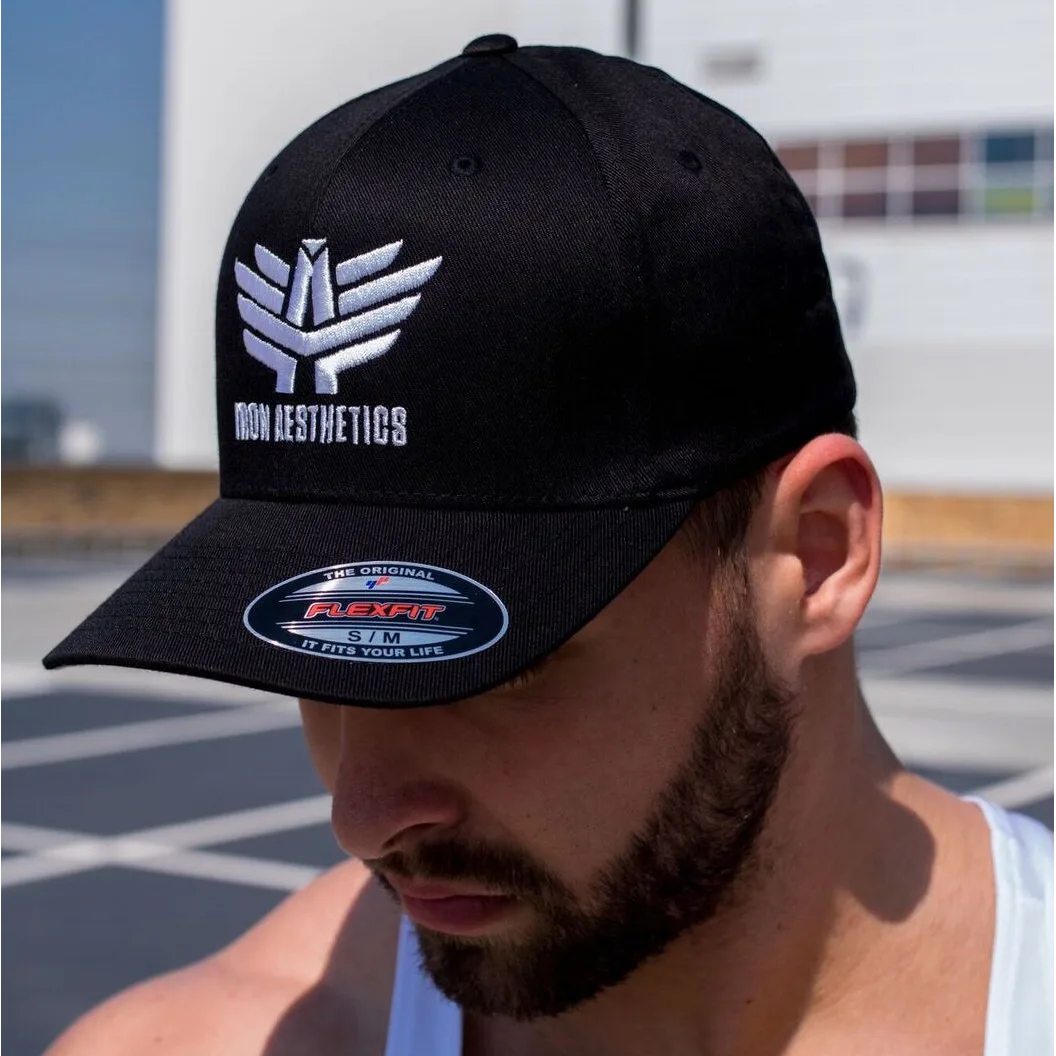 Șapcă pentru bărbați Iron Aesthetics FlexFit, neagră-1