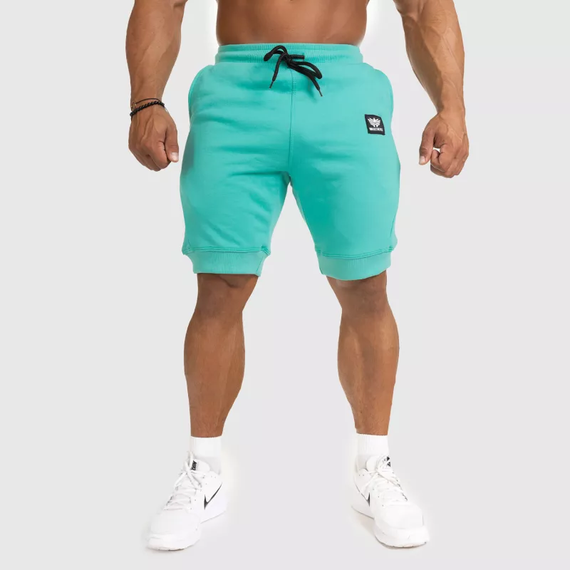 Pantaloni scurți de trening pentru bărbați Iron Aesthetics Badge, turcoaz-1