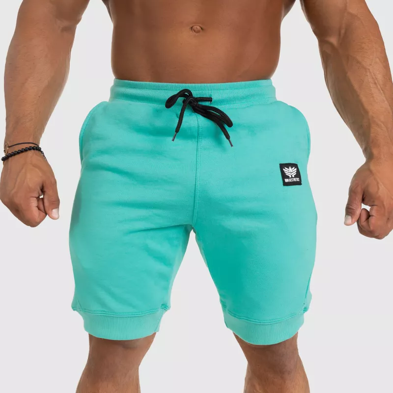 Pantaloni scurți de trening pentru bărbați Iron Aesthetics Badge, turcoaz-3