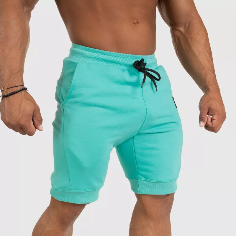 Pantaloni scurți de trening pentru bărbați Iron Aesthetics Badge, turcoaz-4
