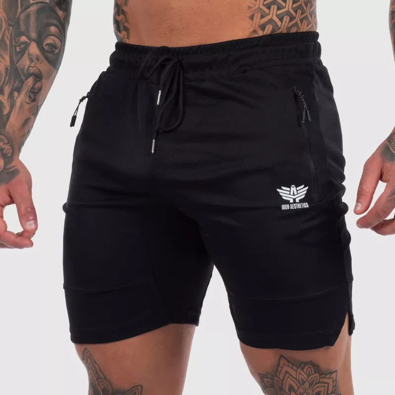 Șorturi sport Iron Aesthetics Lightning, negre-5
