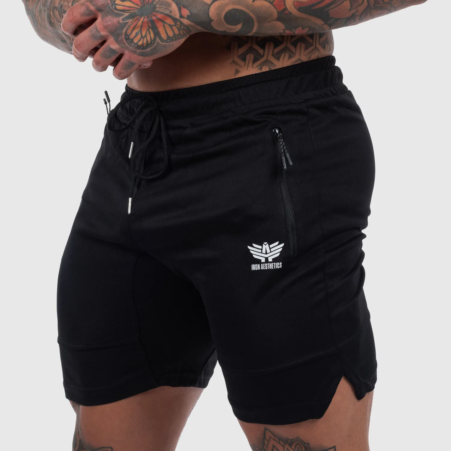 Șorturi sport Iron Aesthetics Lightning, negre-1