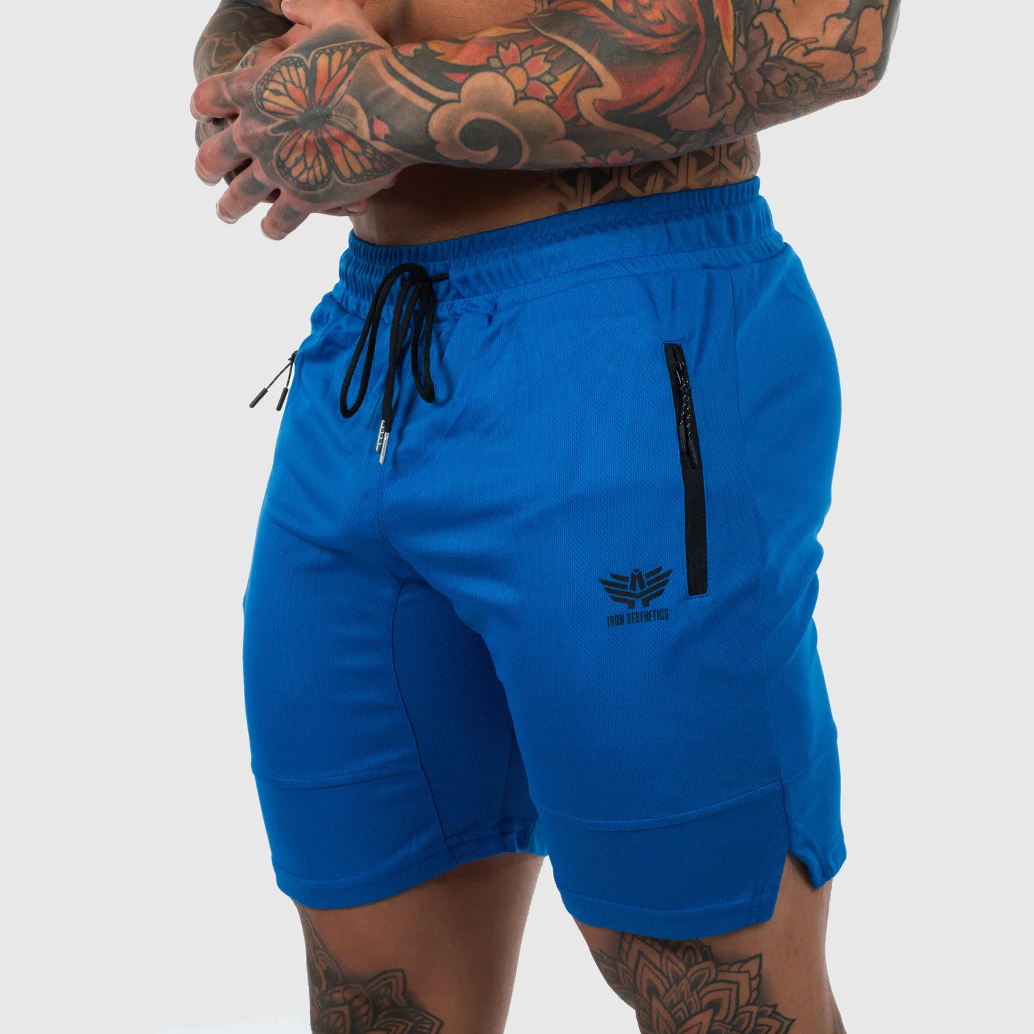 Șorturi sport Iron Aesthetics Lightning, albastre-1