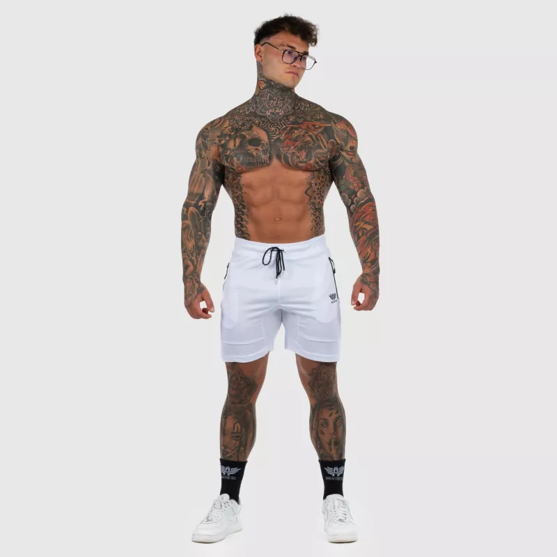 Șorturi sport Iron Aesthetics Lightning, albe-4