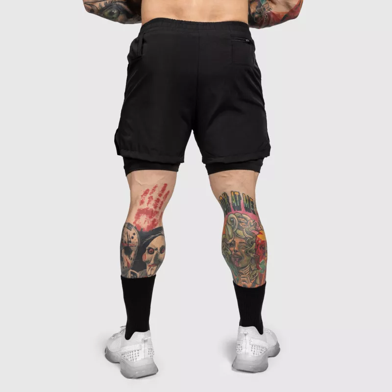 Șorturi funcționale Iron Aesthetics SweatPro 2in1, negre-7