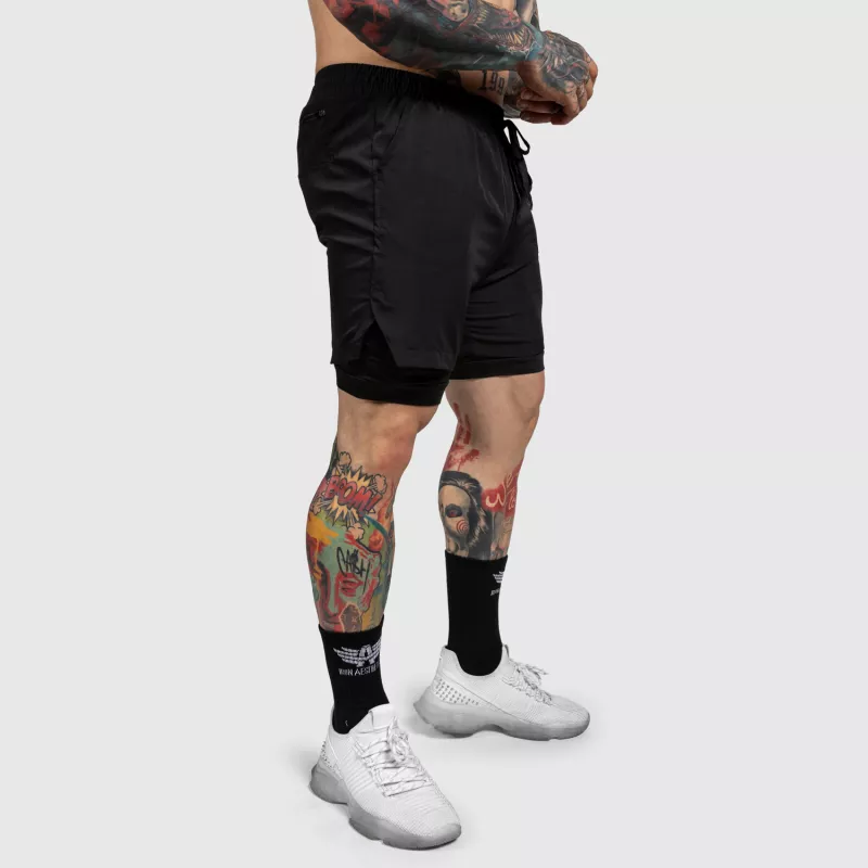 Șorturi funcționale Iron Aesthetics SweatPro 2in1, negre-6