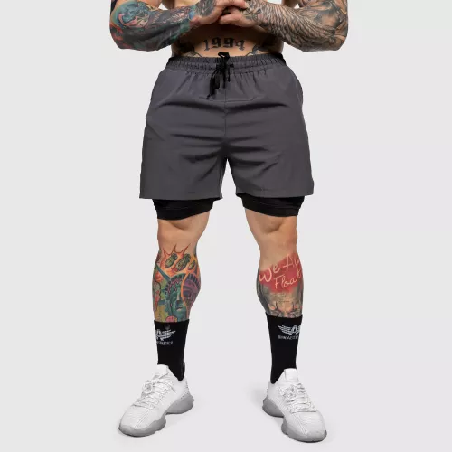 Șorturi funcționale SweatPro 2in1, gri închise