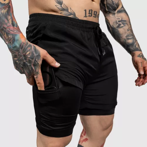 Șorturi funcționale SweatPro 2in1, negre