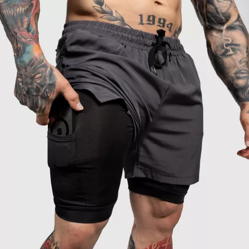 Șorturi funcționale SweatPro 2in1, gri închise