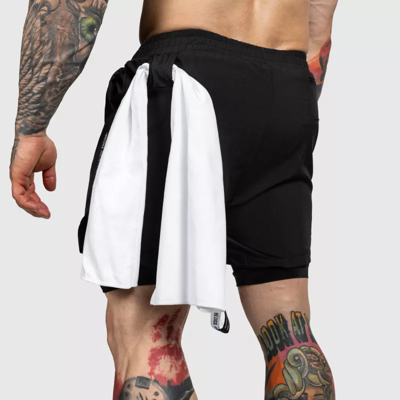 Șorturi funcționale Iron Aesthetics SweatPro 2in1, negre-4