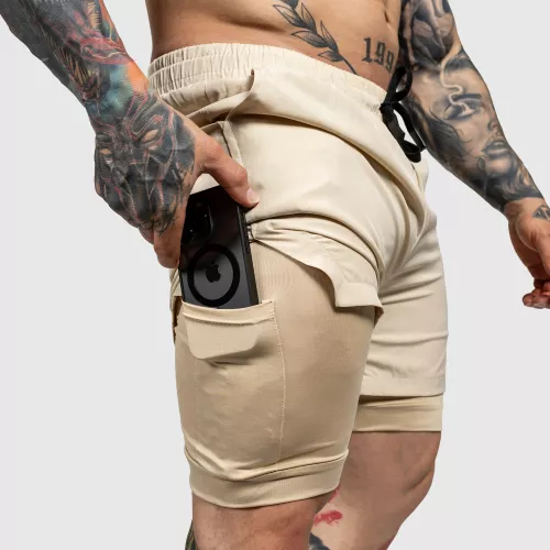 Șorturi funcționale Iron Aesthetics SweatPro 2in1, khaki