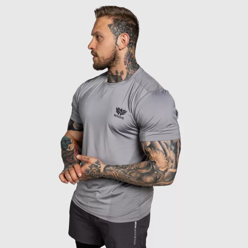 Tricou pentru antrenament Iron Aesthetics Victory, gri-3