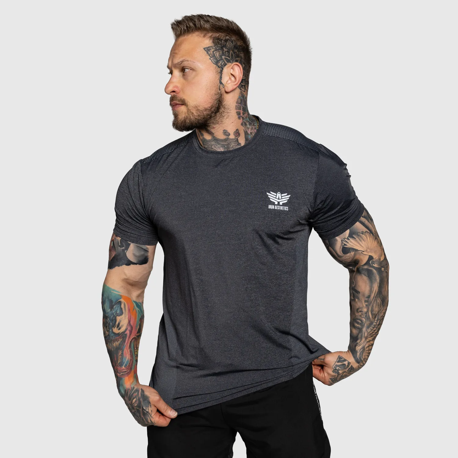 Tricou pentru antrenament Iron Aesthetics Victory, negru-1