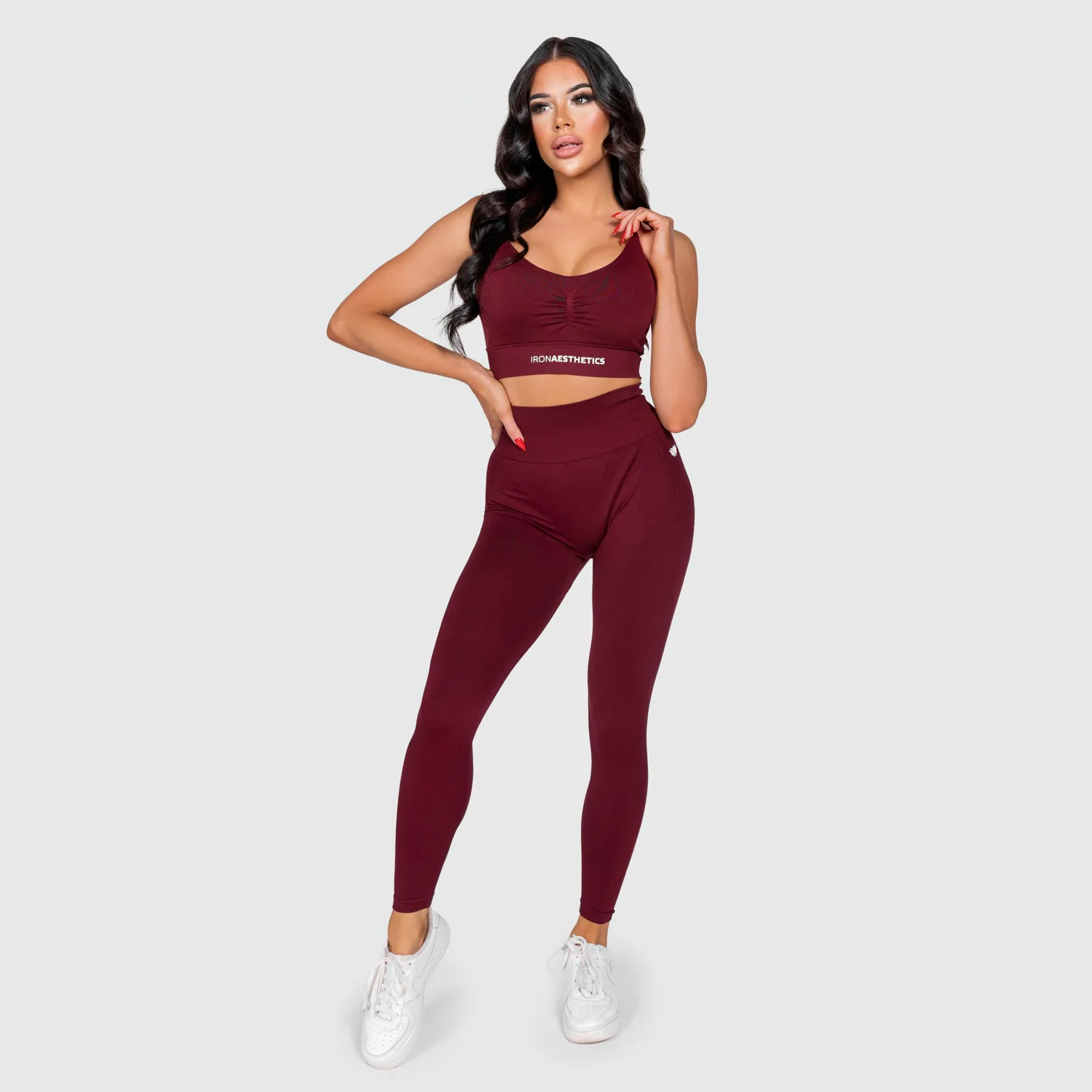 Set sport Iron Aesthetics Inspire, vișiniu-1